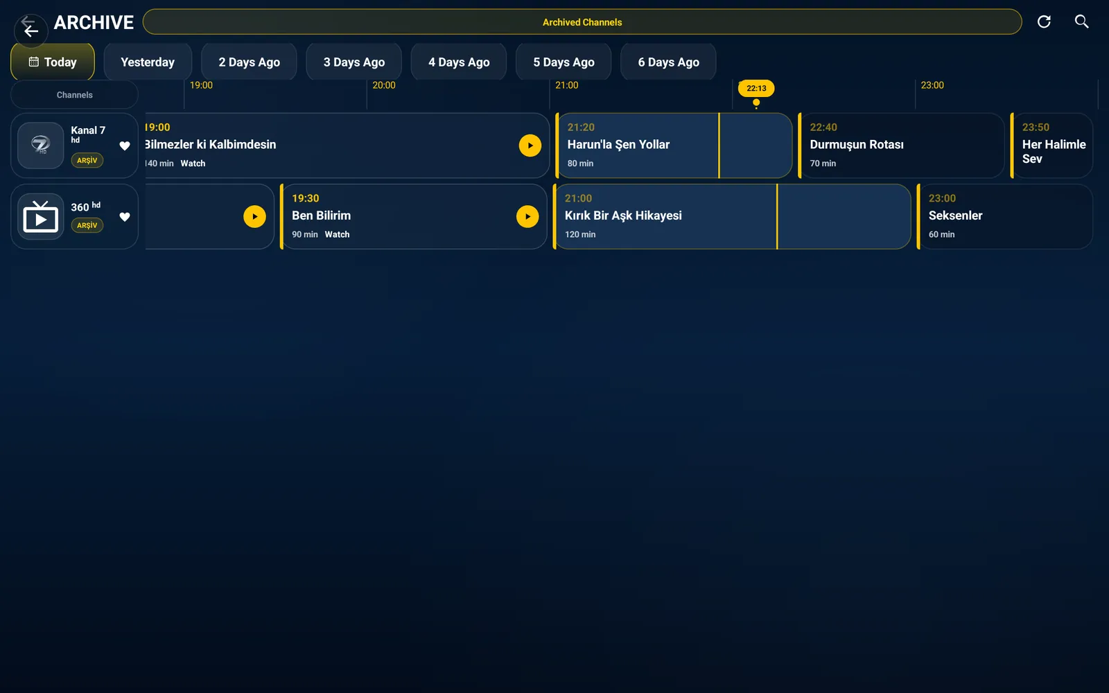 Arşiv + EPG